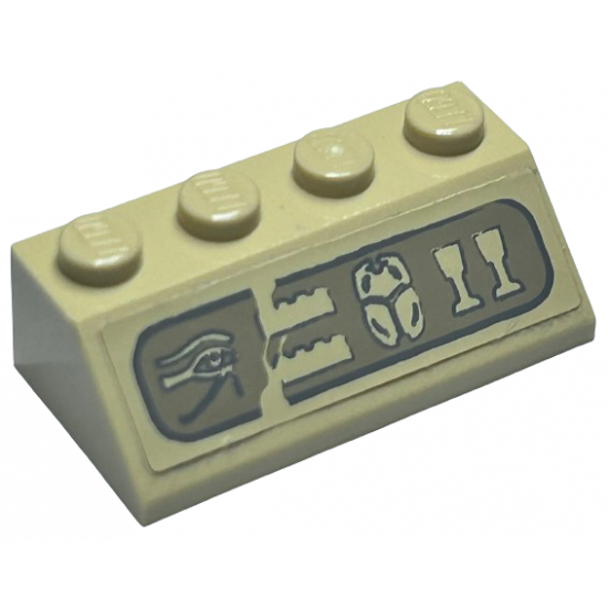 Slope 45 2 x 4 with Hieroglyphs Pattern (Sticker) - Set 7327
