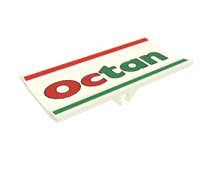 Vehicle Spoiler / Plow Blade 6 x 3 with Hinge with Red and Green Stripes and 'Octan' Pattern