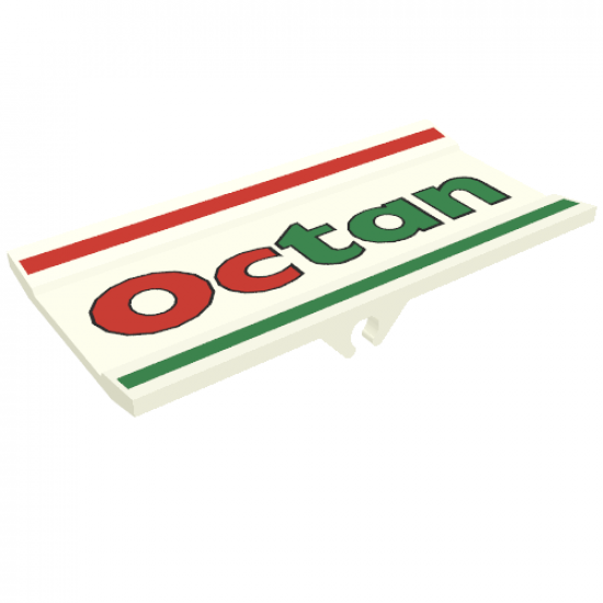 Vehicle Spoiler / Plow Blade 6 x 3 with Hinge with Red and Green Stripes and 'Octan' Pattern
