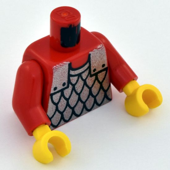 Torso Castle Scale Mail Pattern / Red Arms / Yellow Hands