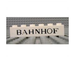 Brick 1 x 6 with Black 'Bahnhof' Pattern