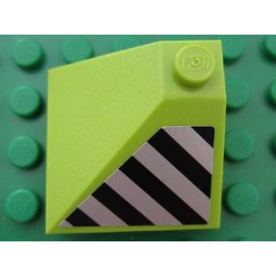 Slope 33 3 x 3 Double Convex with Danger Stripes Pattern Model Right Side (Sticker) - Set 8190