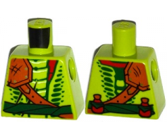 Torso Ninjago Snake with Shoulder Pad and Dark Green Belt and Red Vials Pattern