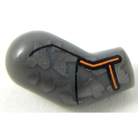 Arm, Right with Silver Camo, Orange Stripes Pattern
