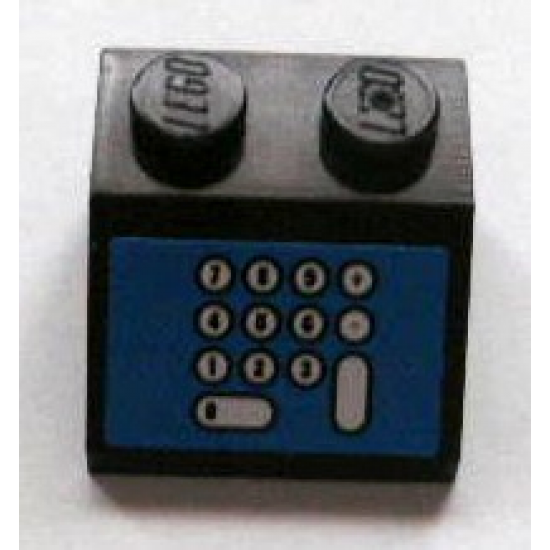 Slope 45 2 x 2 with Blue and White Cash Register Pattern (Sticker) - Set 3825/3833