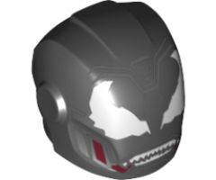Minifigure, Headgear Helmet Armor Plates and Ear Protectors with Black Faceplate, White Alien Eyes and White Sharp Teeth Pattern