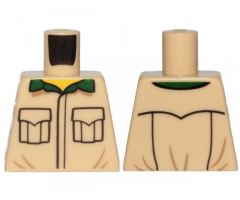 Torso with Black Outlined Pockets, Dark Green Collar Pattern
