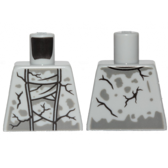 Torso Stone Robe with Cracks and Dark Bluish Gray Spots Pattern