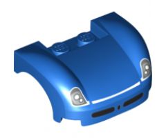 Vehicle, Mudguard 3 x 4 x 1 2/3 Curved Fenders with Silver Headlights, White Trim and Black Air Intakes Pattern
