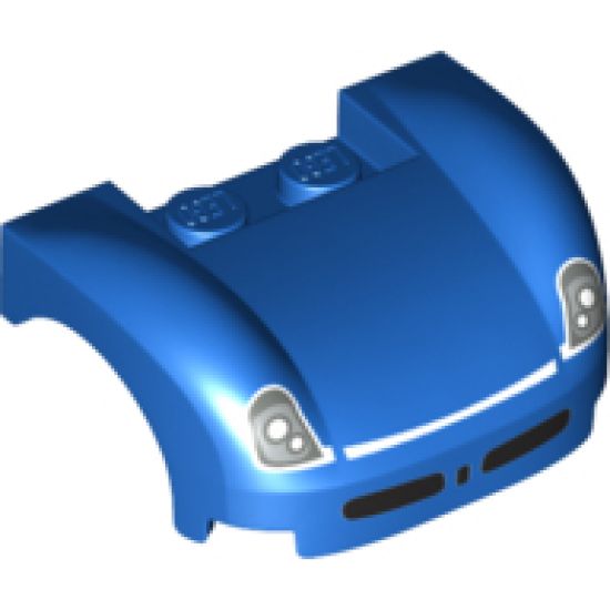 Vehicle, Mudguard 3 x 4 x 1 2/3 Curved Fenders with Silver Headlights, White Trim and Black Air Intakes Pattern