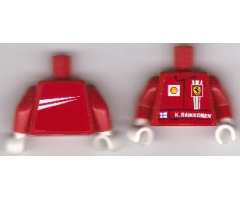 Torso Racers Ferrari front, White Streak back (Stickers) with K. Raikkonen Name Pattern / Red Arms / White Hands