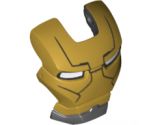 Minifigure, Headgear Accessory Visor Top Hinge with Gold Face Shield, White Eyes, Black Lines on Forehead and Cheeks Pattern