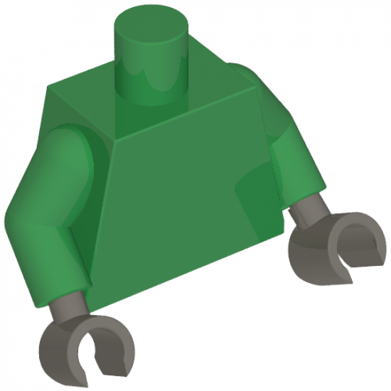 Torso Plain / Green Arms / Dark Bluish Gray Hands