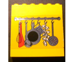 Brick 1 x 6 x 5 with Kitchen Rack Pattern (Sticker) - Set 232