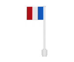 Flag on Flagpole, Straight with France Pattern (Stickers)