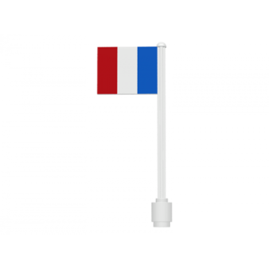Flag on Flagpole, Straight with France Pattern (Stickers)