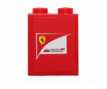 Brick 1 x 2 x 2 with Inside Stud Holder with Scuderia Ferrari Logo Pattern (Sticker) - Set 30191