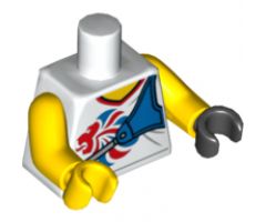 Torso V-Neck Shirt with Team GB Logo and Blue Bow Holder Pattern / Yellow Arms / Yellow Hand Right / Black Hand Left
