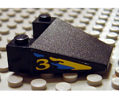 Wedge 4 x 4 Taper with Blue & Yellow Splash & '3' Pattern on Both Sides (Stickers) - Set 8207