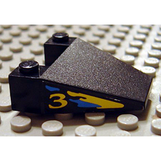 Wedge 4 x 4 Taper with Blue & Yellow Splash & '3' Pattern on Both Sides (Stickers) - Set 8207