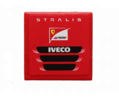 Tile 2 x 2 with 'STRALIS', Scuderia Ferrari Logo and 'IVECO' Pattern (Sticker) - Set 30191