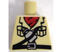 Torso Safari Shirt with Red Scarf, Belt and Water Bottle Pattern