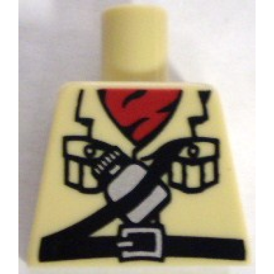 Torso Safari Shirt with Red Scarf, Belt and Water Bottle Pattern