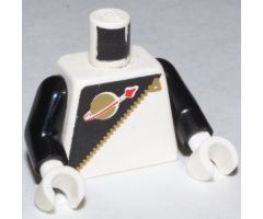 Torso Space Futuron Black Pattern, Gold Zipper and Classic Logo / Black Arms / White Hands