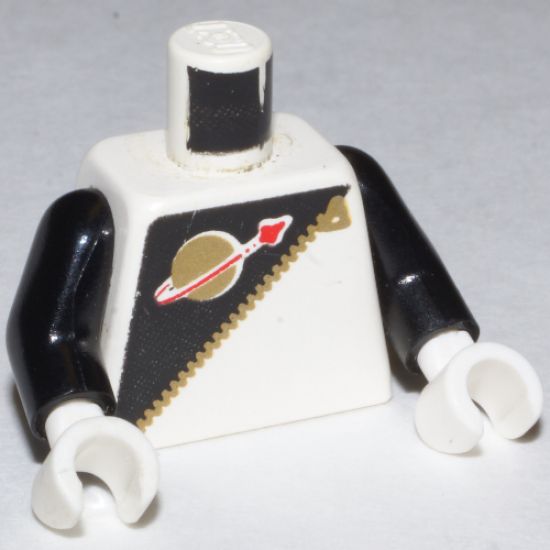 Torso Space Futuron Black Pattern, Gold Zipper and Classic Logo / Black Arms / White Hands