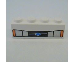 Brick 1 x 4 with Car Headlights and Blue Oval Pattern