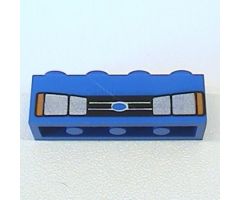 Brick 1 x 4 with Car Headlights and Blue Oval Pattern