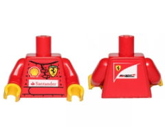 Torso Racers Ferrari/Shell, Santander Logo Front, Scuderia Ferrari Logo Back Pattern (Stickers) / Red Arms / Yellow Hands