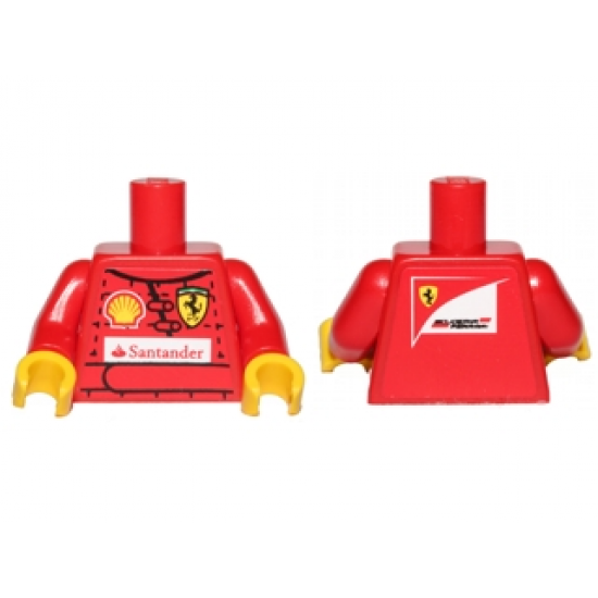 Torso Racers Ferrari/Shell, Santander Logo Front, Scuderia Ferrari Logo Back Pattern (Stickers) / Red Arms / Yellow Hands