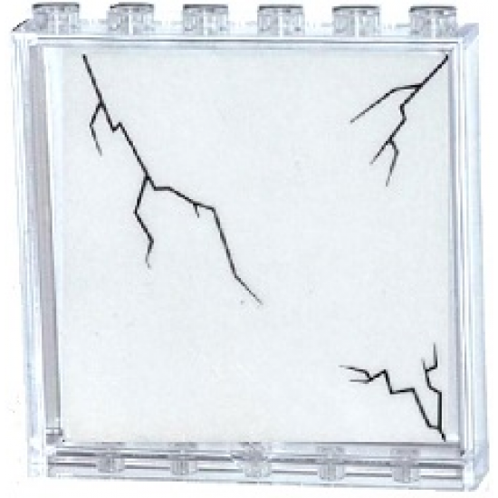 Panel 1 x 6 x 5 with Black Cracks Pattern (Sticker) - Set 75919