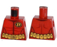 Torso Batman 'R' Symbol, Muscles Outline and Belt with Pockets Pattern