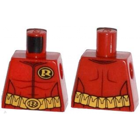 Torso Batman 'R' Symbol, Muscles Outline and Belt with Pockets Pattern