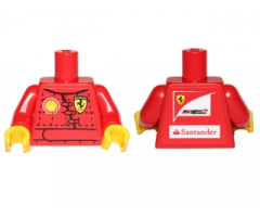 Torso Racers Ferrari/Shell Logo Front, Scuderia Ferrari, Santander Logo Back Pattern (Stickers) / Red Arms / Yellow Hands