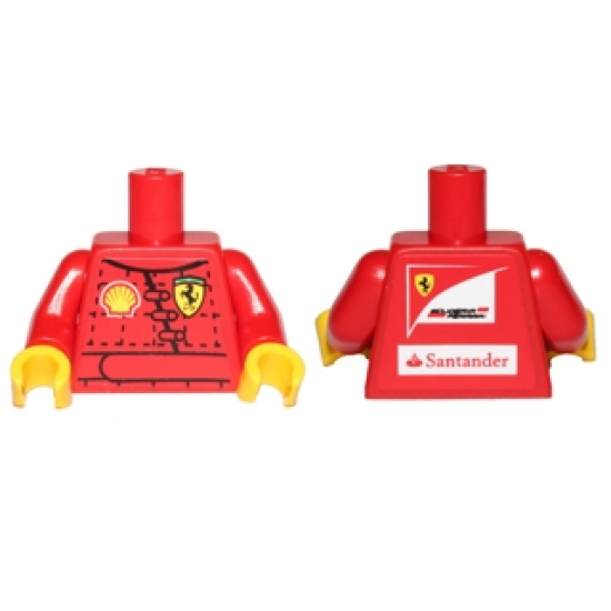 Torso Racers Ferrari/Shell Logo Front, Scuderia Ferrari, Santander Logo Back Pattern (Stickers) / Red Arms / Yellow Hands
