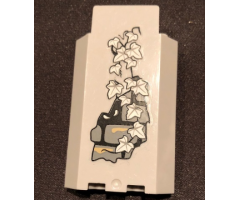Panel 3 x 3 x 6 Corner Wall without Bottom Indentations with Bricks, 13 White Ivy Leaves and White Eyes Pattern, Glow in the Dark (Sticker) - Set 9468