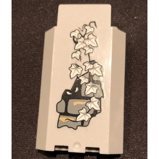 Panel 3 x 3 x 6 Corner Wall without Bottom Indentations with Bricks, 13 White Ivy Leaves and White Eyes Pattern, Glow in the Dark (Sticker) - Set 9468