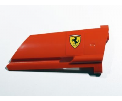 Technic, Panel Fairing #20 Large Long, Small Hole, Side A with Ferrari Logo Pattern (Sticker) - Set 8674