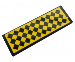Tile 2 x 6 with Black and Yellow Rhombus Pattern (Sticker) - Set 21324
