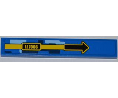 Tile 1 x 6 with Black Arrow and 'LL 7066' Pattern Model Right Side (Sticker) - Set 7066