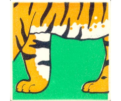 Duplo, Tile 2 x 2 x 1 with Tiger Mosaic Picture 17 Pattern (Set 1079)