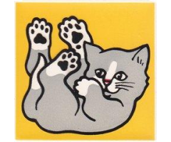 Duplo, Tile 2 x 2 x 1 with Cat Mosaic Picture 12 Pattern (Set 1014)