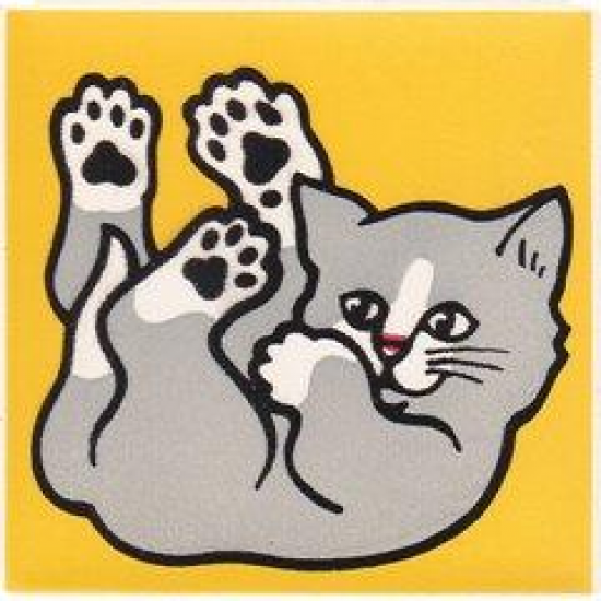 Duplo, Tile 2 x 2 x 1 with Cat Mosaic Picture 12 Pattern (Set 1014)