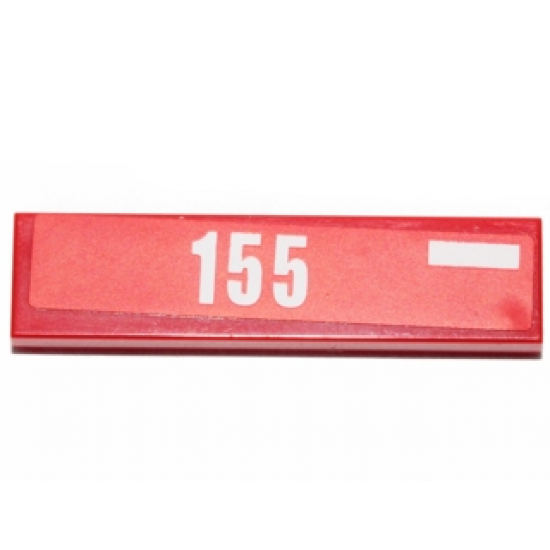 Tile 1 x 4 with White Rectangle and Number 155 Pattern Model Right Side (Sticker) - Set 30193