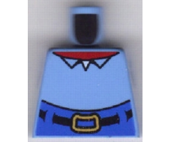 Torso SpongeBob with High Waist Blue Pants, Red Neck, Shirt Collar Pattern