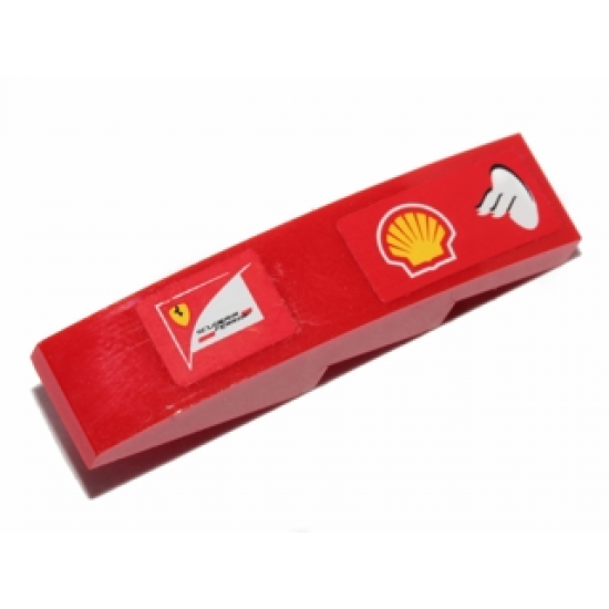 Slope, Curved 4 x 1 with Shell and Scuderia Ferrari Logos Pattern Model Left Side (Stickers) - Set 30190