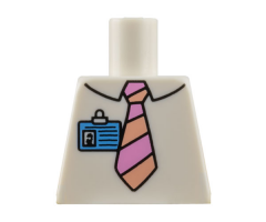 Torso Simpsons Shirt with Striped Tie and Blue ID Badge Pattern